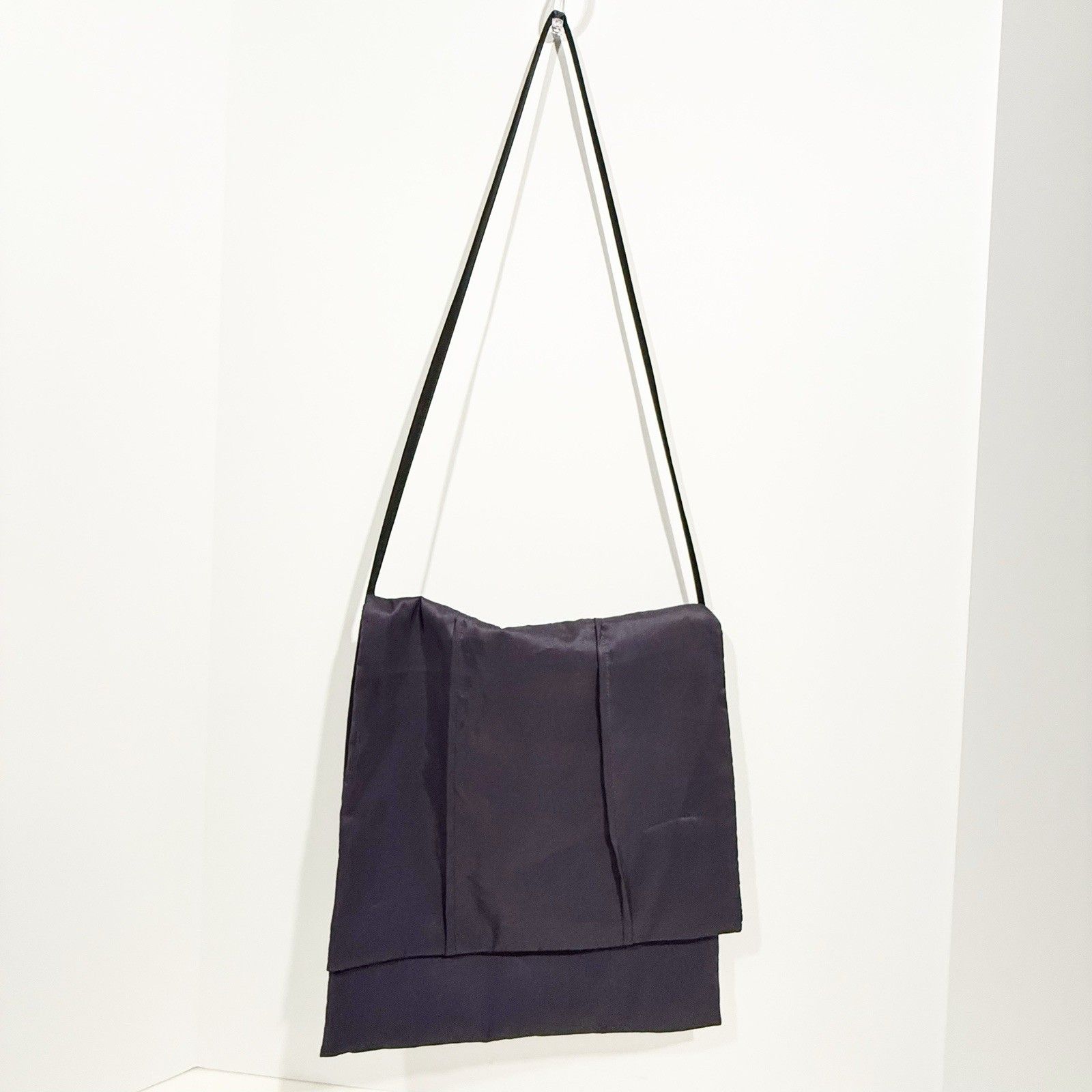 Women Satin Crossbody Shoulder Bag Dark Blue Fold Over Flap 11x12 In